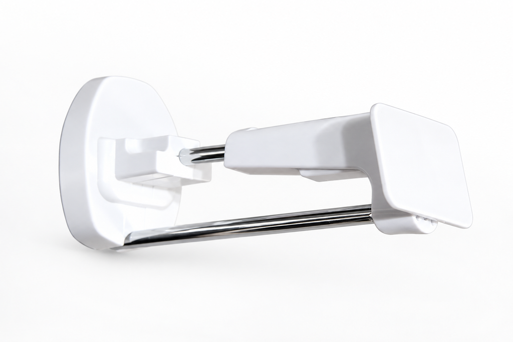 6-Inch White Locking Hook for Slatwall – HandKey Style (B101)