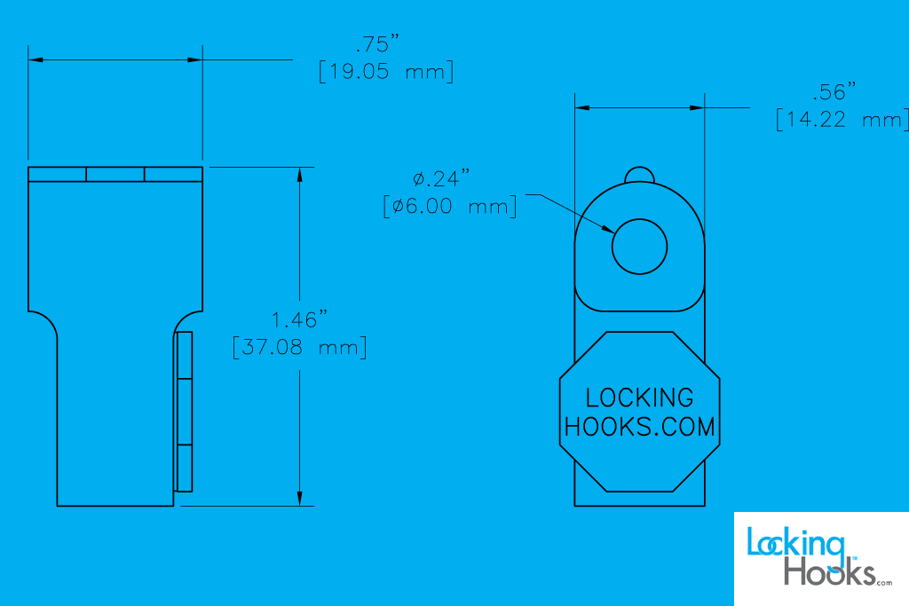 (Case of 25) 6mm Black StopLock  - Security Devices for Your Existing Peg Hooks - LockingHooks.com - 3