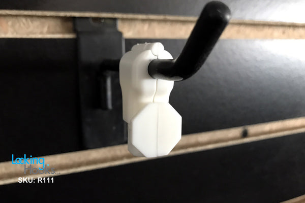 (Case of 25) 6mm White StopLock  - Security Devices for Your Existing Peg Hooks