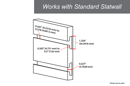 HandKey Style - 9" Black Locking Security Hook for Slatwall - LockingHooks.com - 2